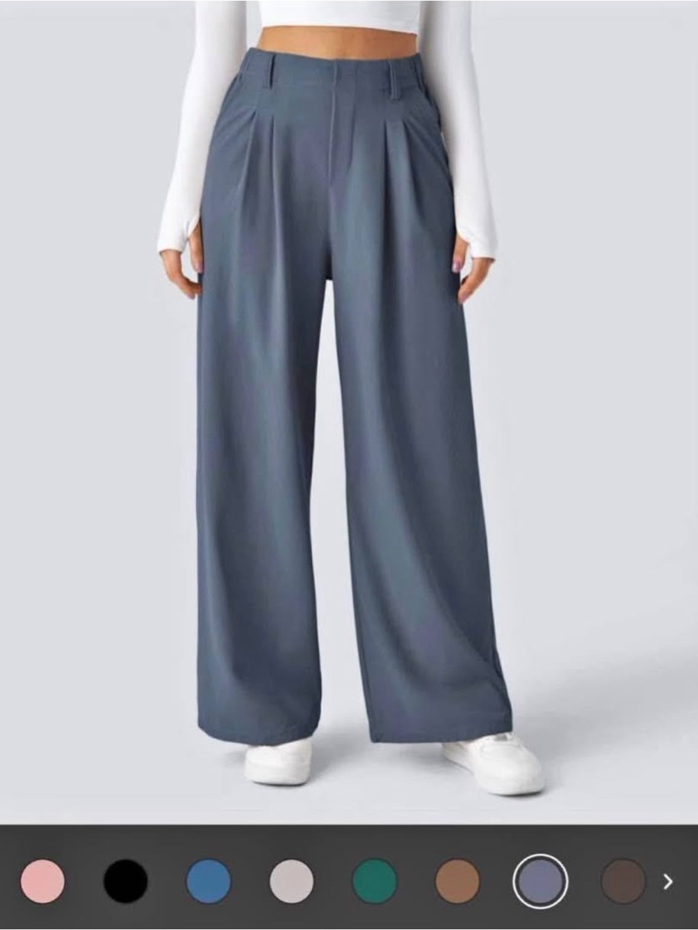 Halara flex Wide Leg High-Waist Pants in Slate Blue